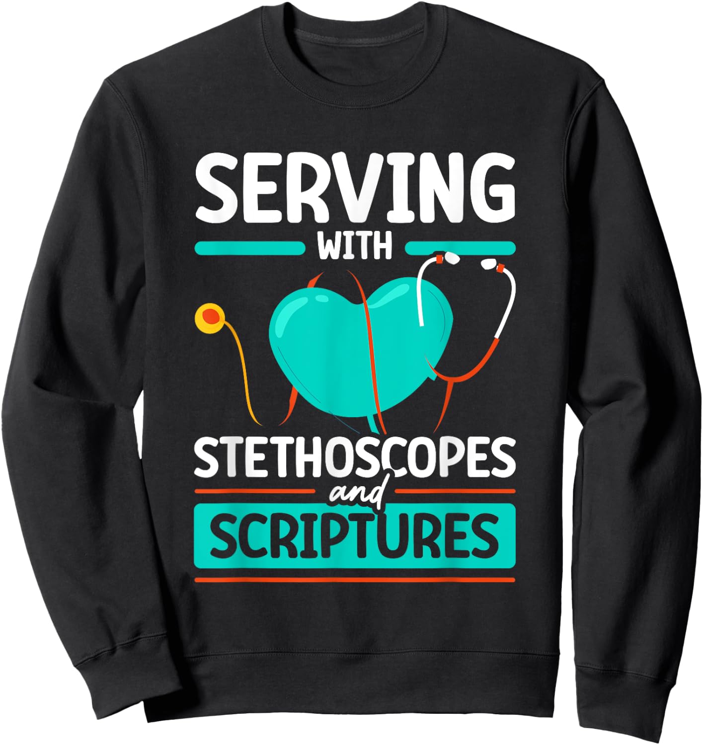 Christian Nurse Christianity SteMi Apparel Christian Nurse RN Religious Registered Nurse Christianity Sweatshirt - Sweatshirt | Black