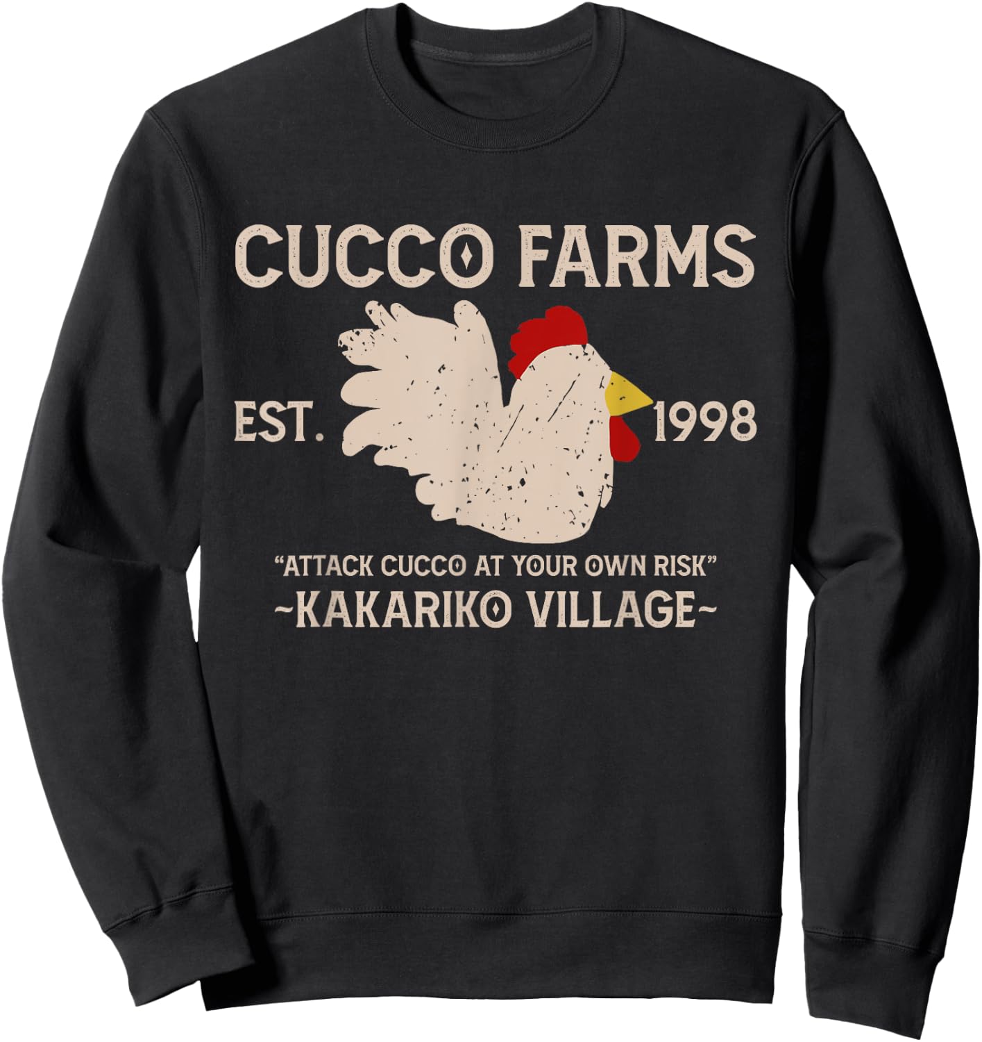 Cucco Farms Attack Cucco At Your Own Risk Sweatshirt - Sweatshirt | Black
