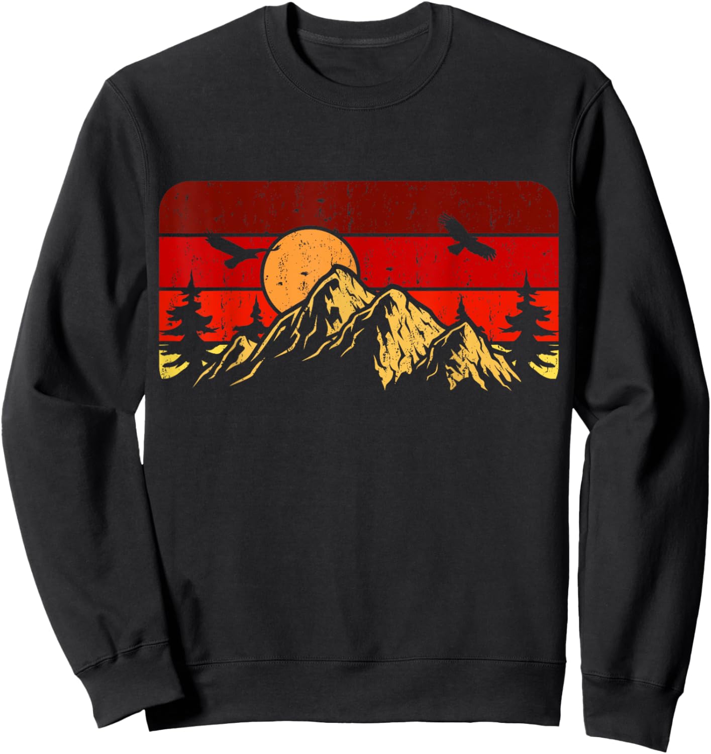 Vintage Wilderness - Outdoor Wildlife Nature Camping Sweatshirt - Sweatshirt | Black