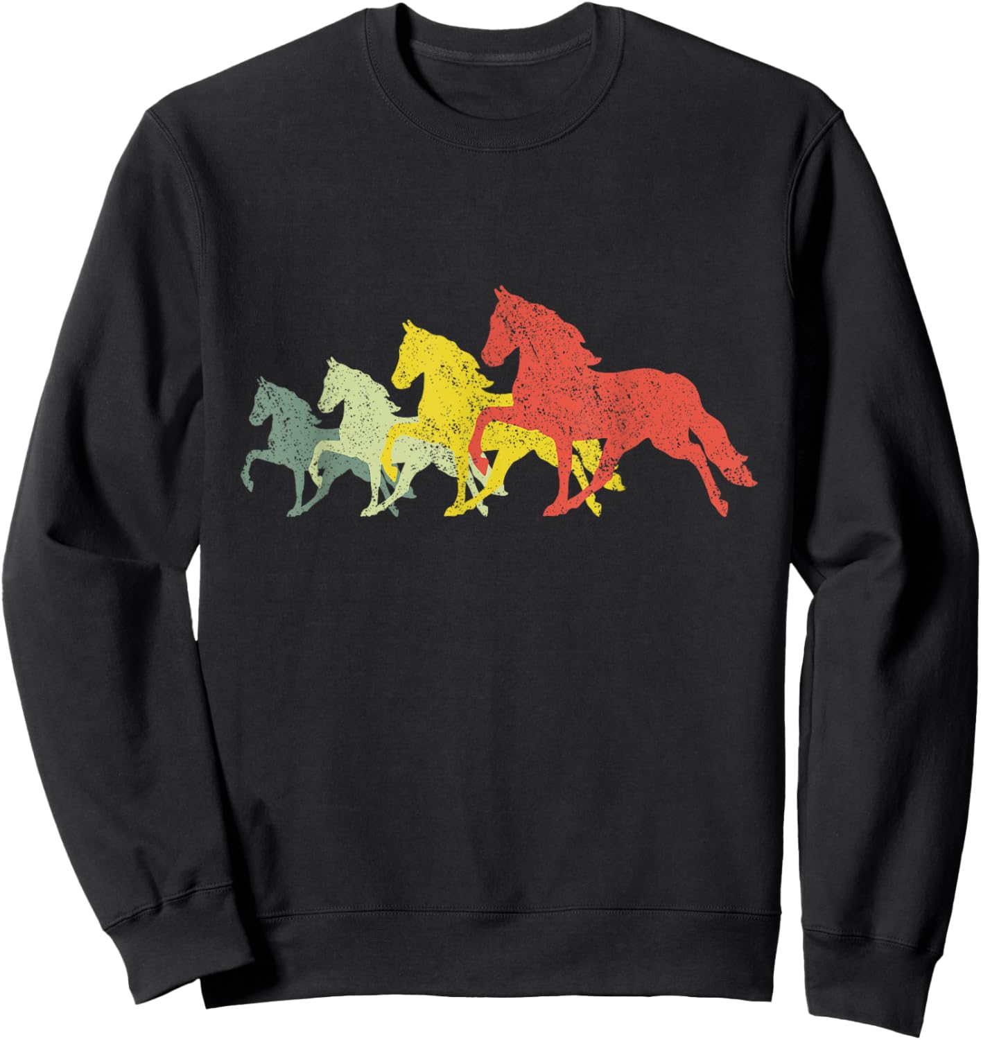 Horse Mom & Dad Silhouette - Horse Vintage Tennessee Walker Sweatshirt - Sweatshirt | Black