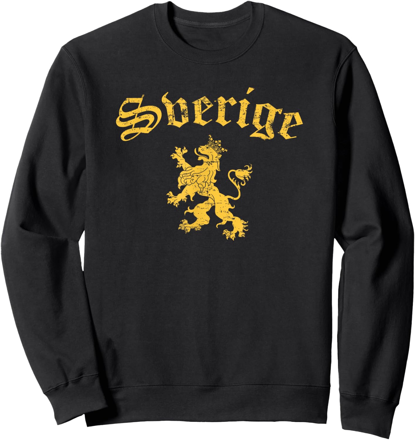 Sverige Sweden Lion Symbol Swedish Pride Sweatshirt - Sweatshirt | Black