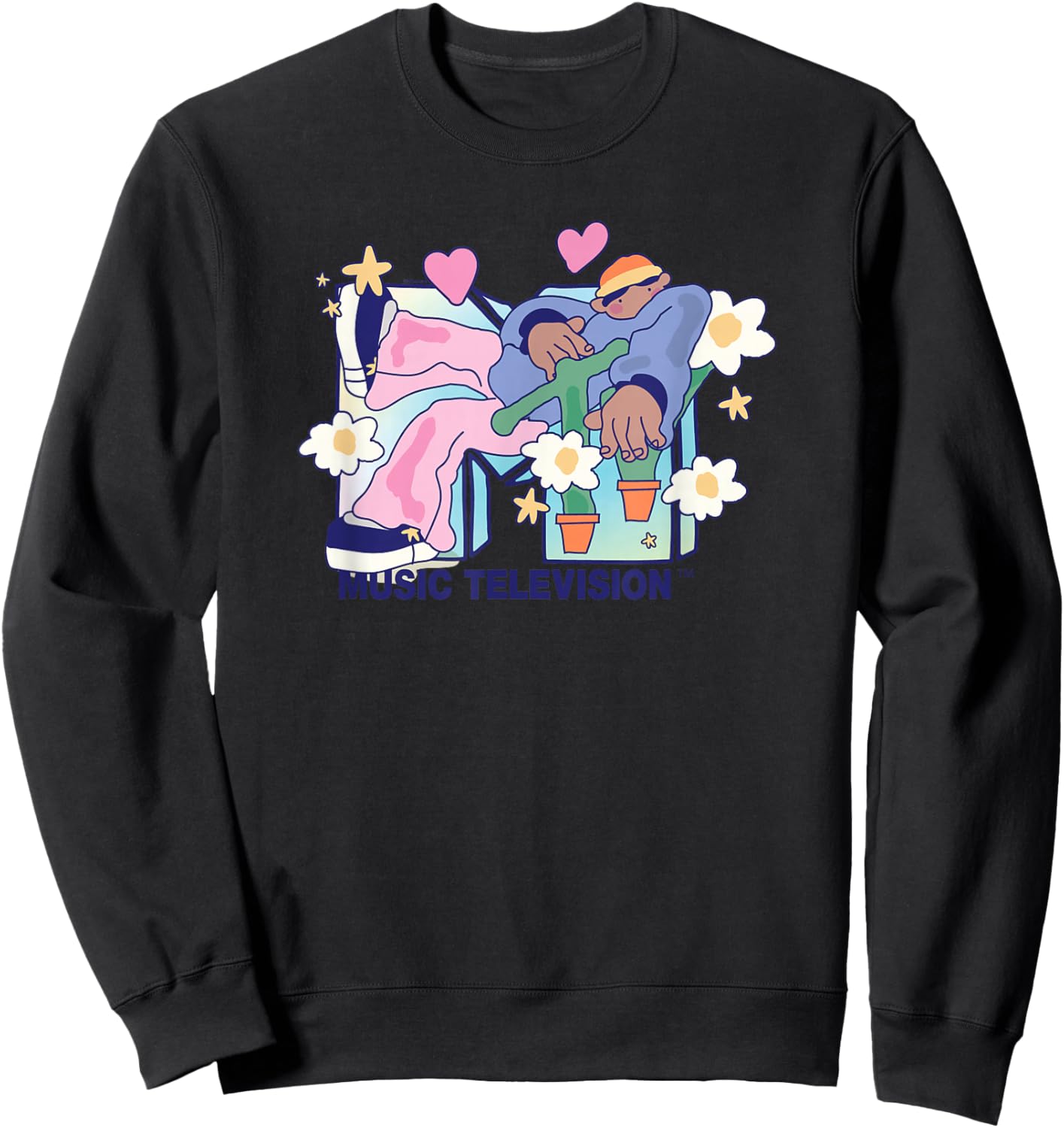MTV - Funky Flower Dude Logo Sweatshirt - Sweatshirt | Black