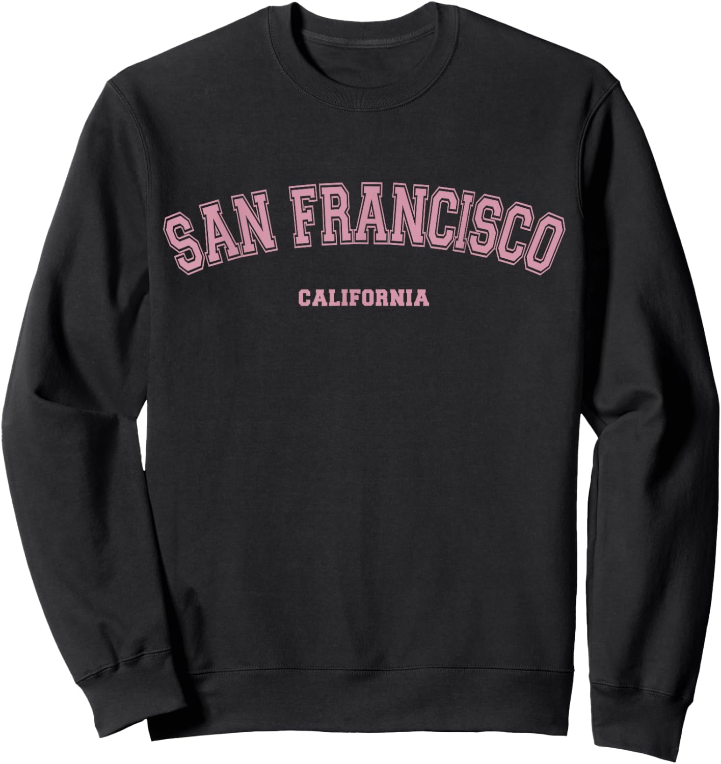 Pink San Francisco California CA Varsity Style San Francisco Sweatshirt - Sweatshirt | Black