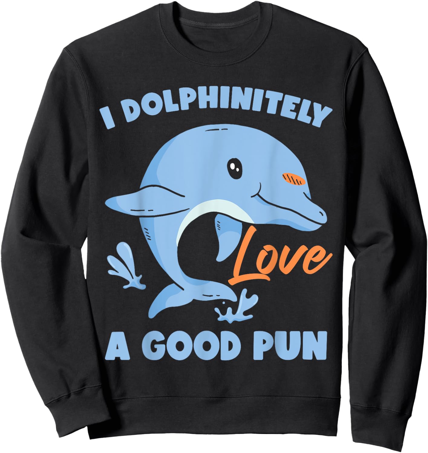 Cute Dolphin Sweatshirt - Sweatshirt | Black