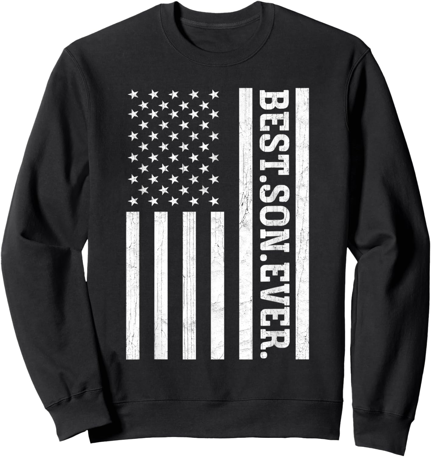 Best Son Ever US American Flag Son Vintage Sweatshirt - Sweatshirt | Black