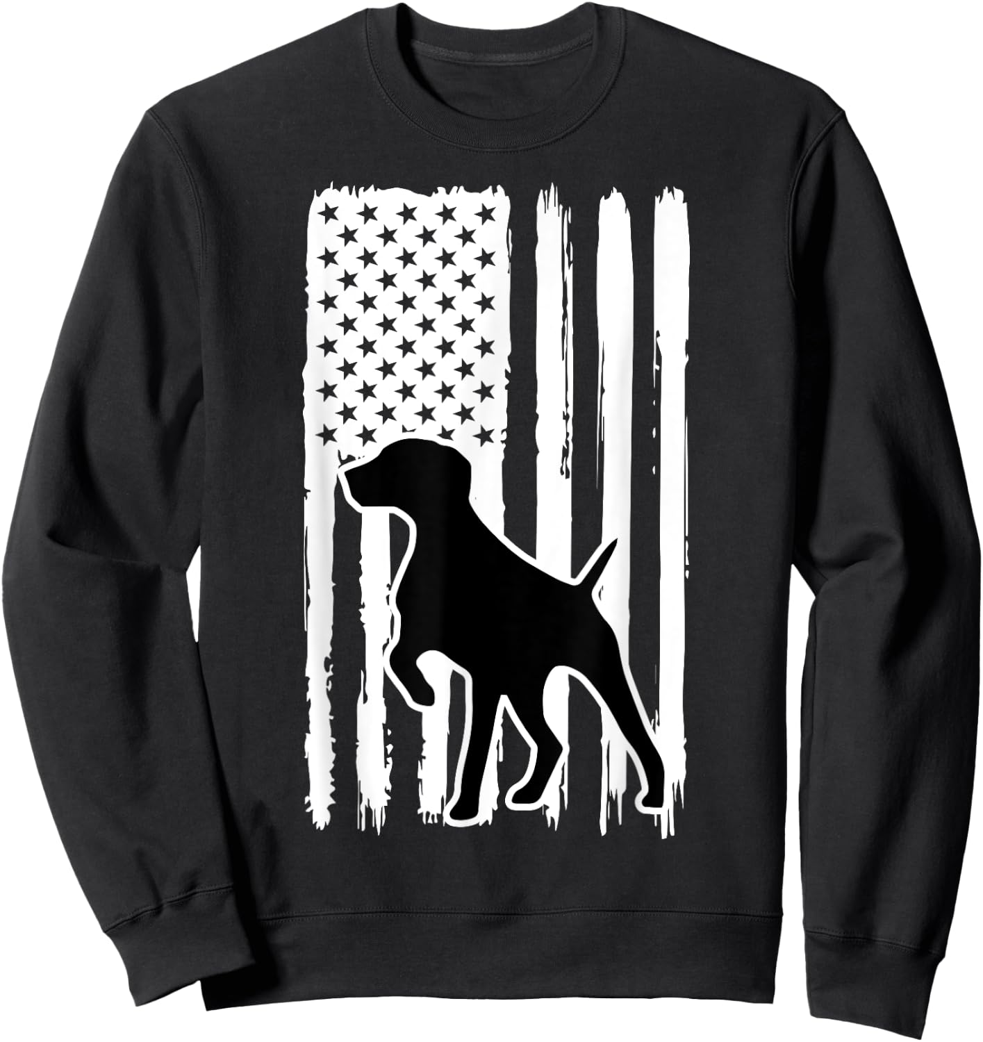 German Shorthaired Pointer American Flag USA Patriot Sweatshirt - Sweatshirt | Black