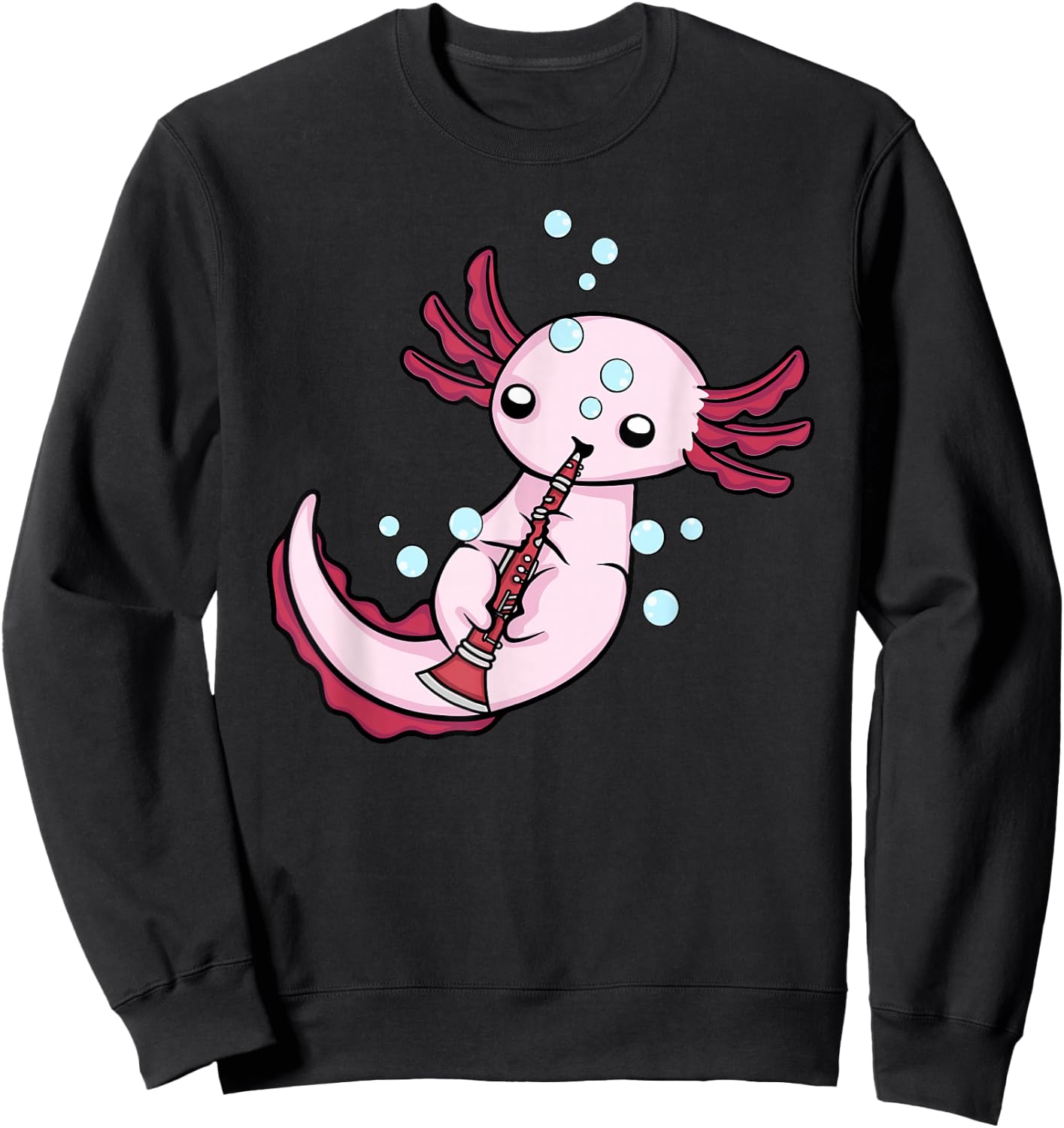 Clarinet Player Axolotl Lover Kids Big Band Music Clarinet Sweatshirt - Sweatshirt | Black
