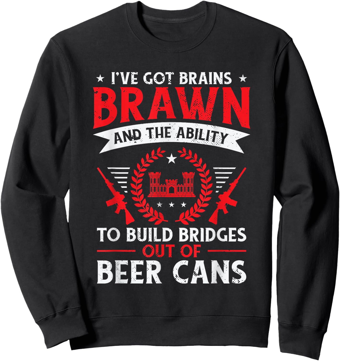 Combat Engineer Engineering Army U.S. Military Army Combat Sweatshirt - Sweatshirt | Black