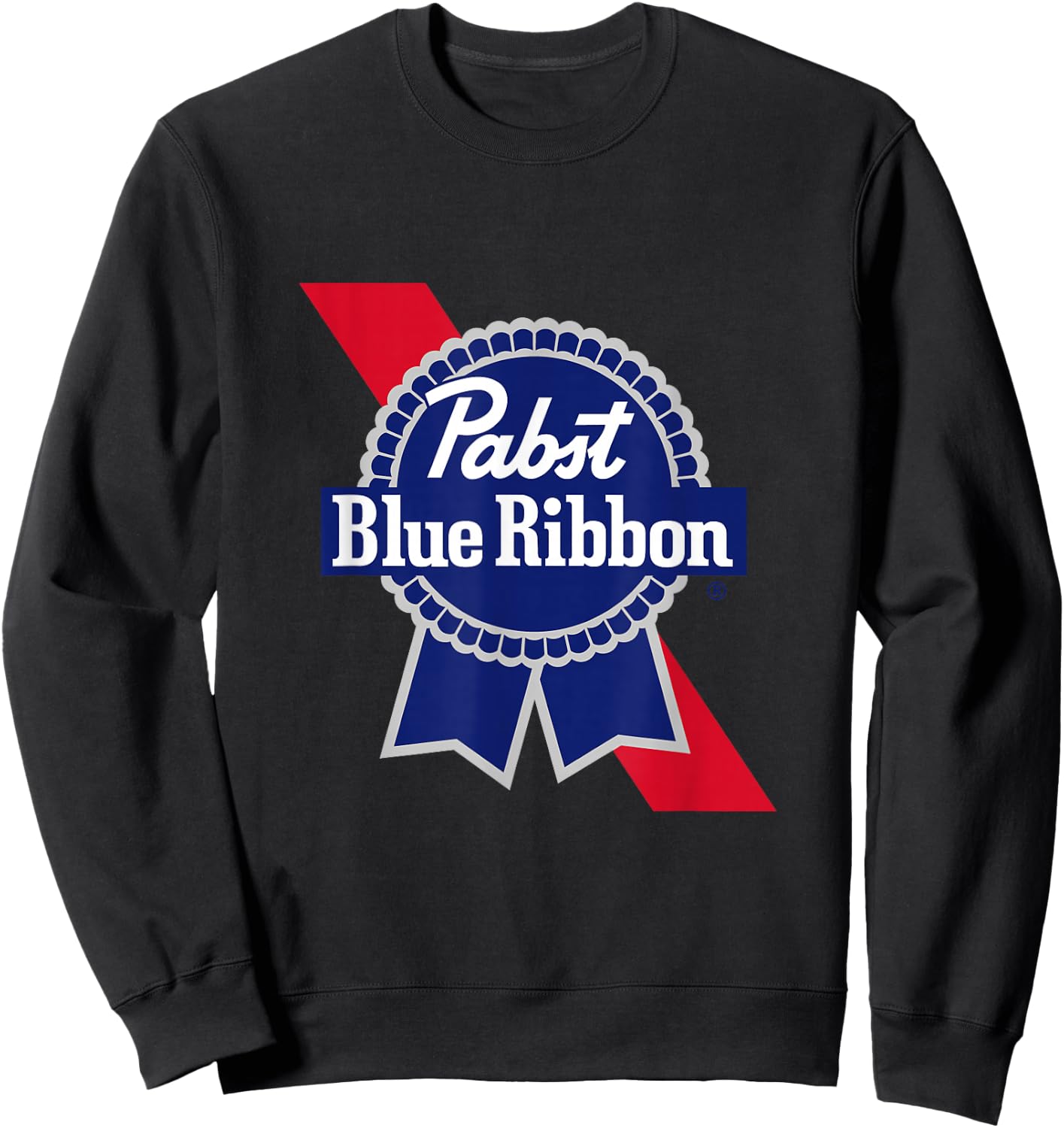Pabst Crest and Ribbon Licensed Logo Sweatshirt - Sweatshirt | Black