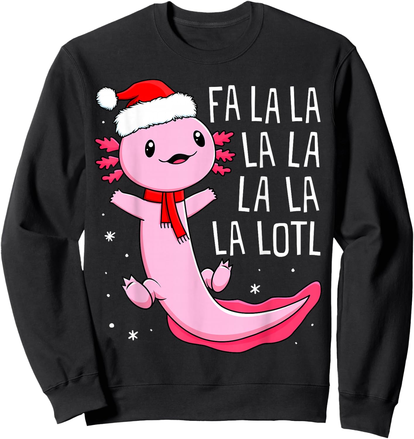 Funny Fa La La Lotl Axolotl Toddler Kids Boys Christmas Xmas Sweatshirt - Sweatshirt | Black