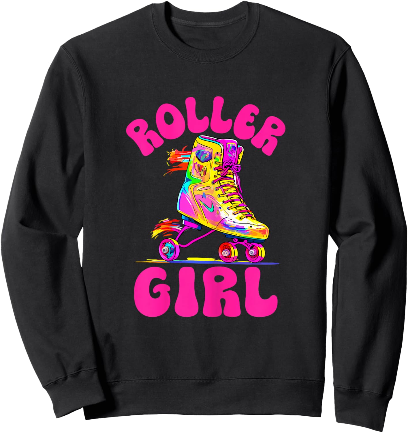 Roller Derby Roller Girl Skating Skater Skate Retro Sweatshirt - Sweatshirt | Black
