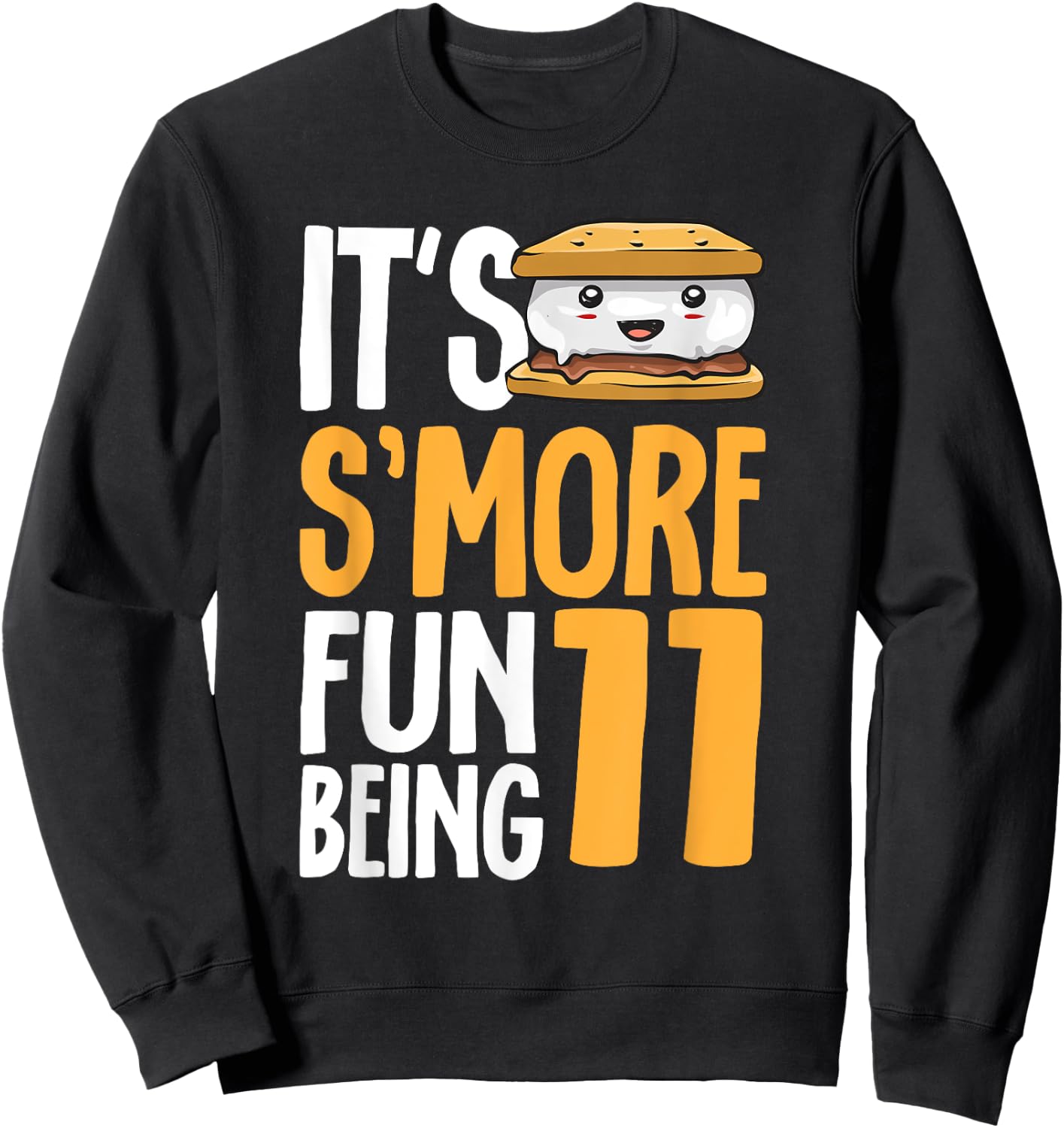 S’more Campfire 11th Birthday Marshmallow Camping Smore Sweatshirt - Sweatshirt | Black