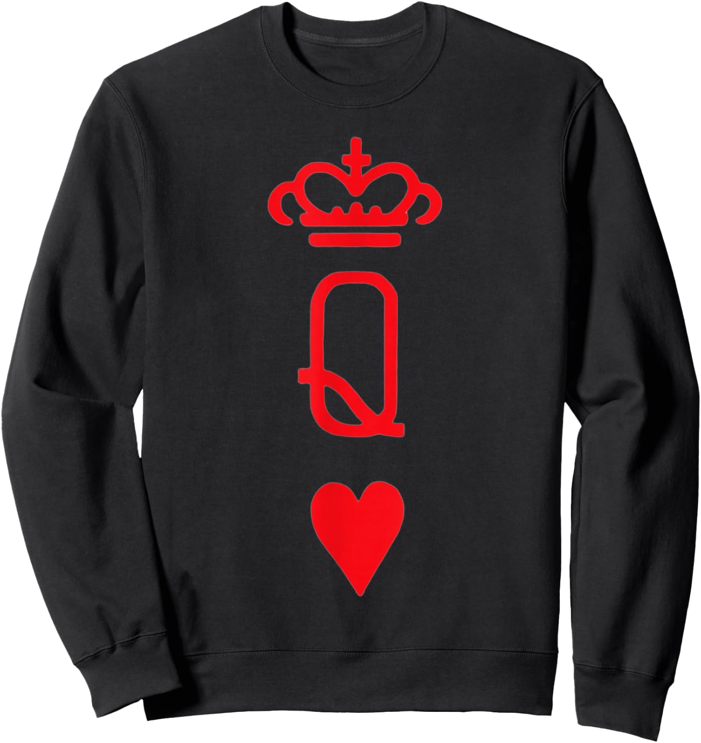 Playing Cards Top & Girls Red Queen of Hearts Small Sweatshirt - Sweatshirt | Black