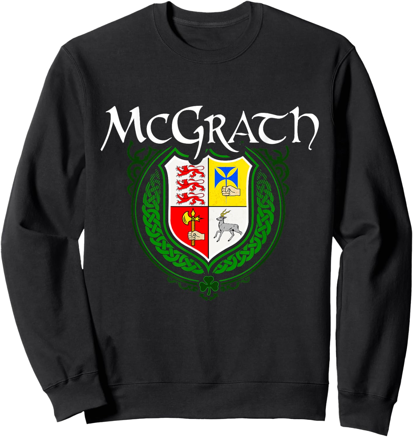 McGrath Surname Irish Clan Tartan Badge Ireland Sweatshirt - Sweatshirt | Black