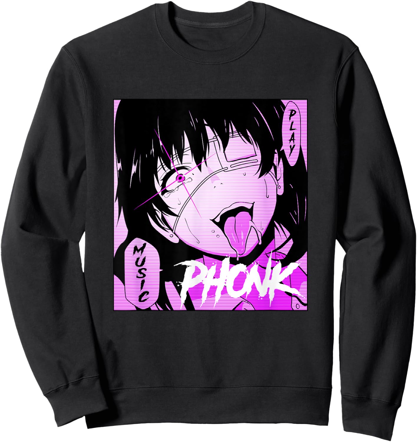Aggressive Anime phonk apparel Sweatshirt - Sweatshirt | Black