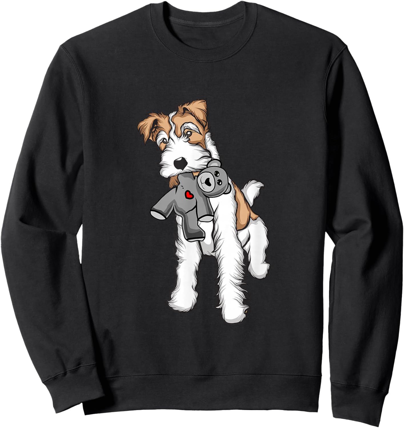 Wire Fox Terrier Plush Mix Stuffed Animal | Fox Terrier Sweatshirt - Sweatshirt | Black