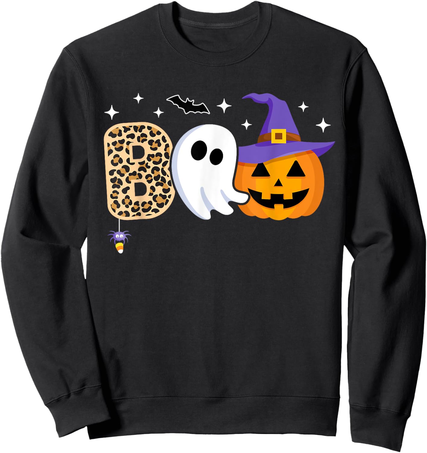 Halloween Boo Spooky Season Ghost Witch Women Toddler Girls Sweatshirt - Sweatshirt | Black