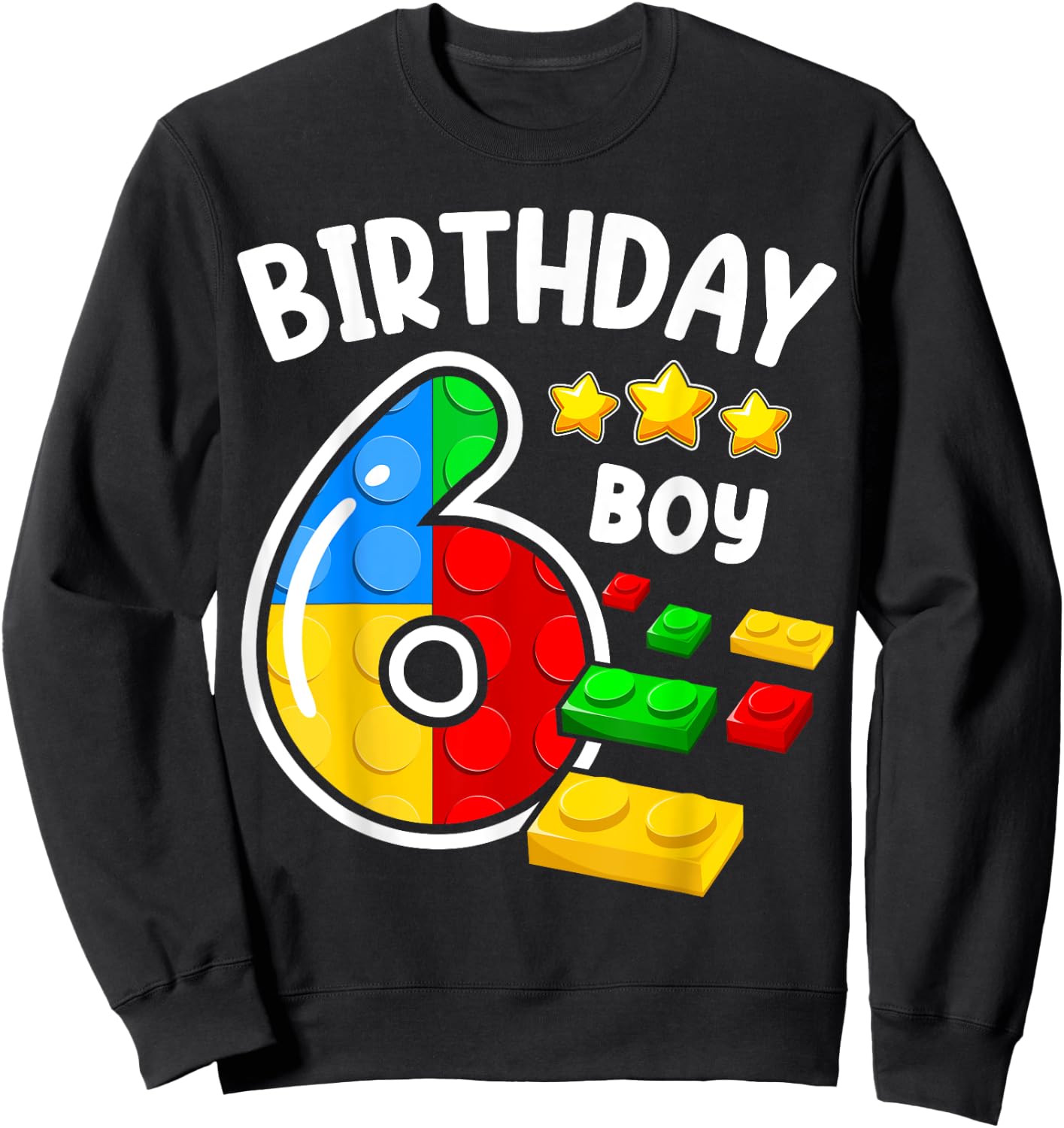 Block Building Toys 6th Birthday Boy 6 Years Master Builder Sweatshirt - Sweatshirt | Black