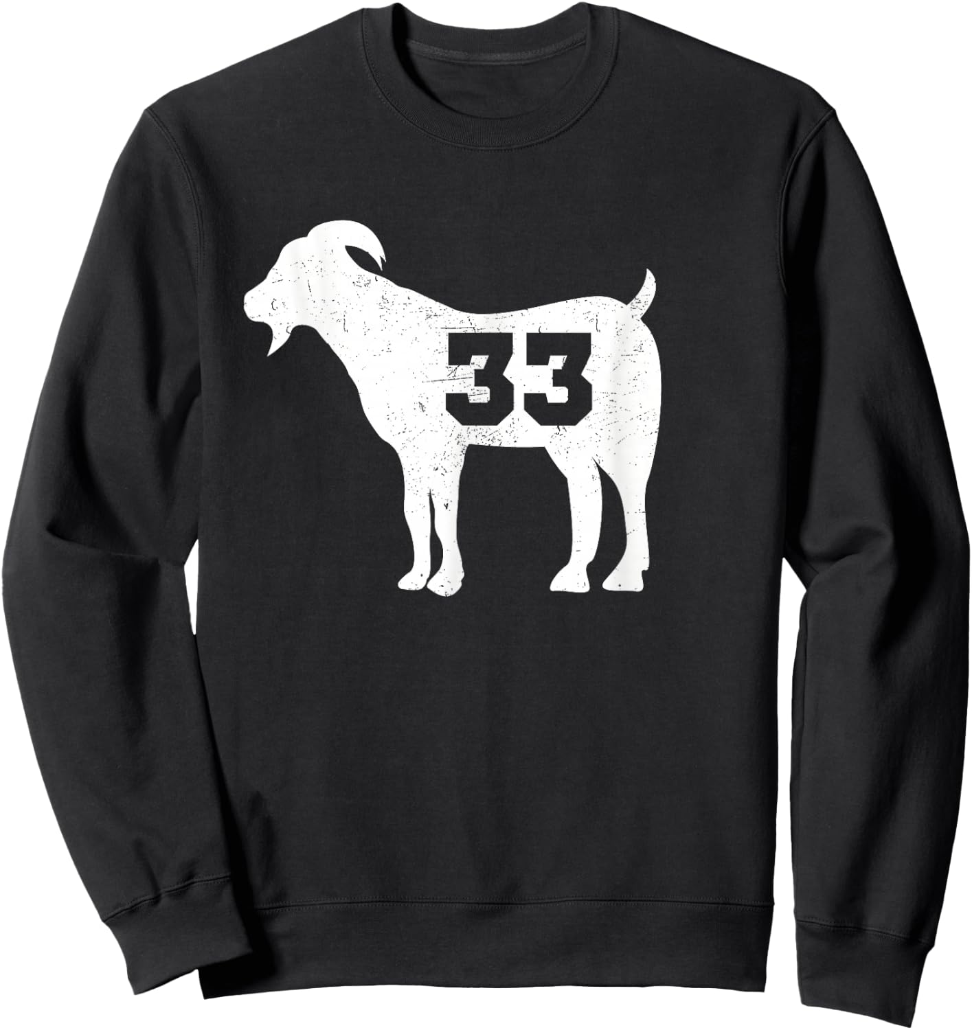 Vintage Distressed GOAT 33 Sweatshirt - Sweatshirt | Black