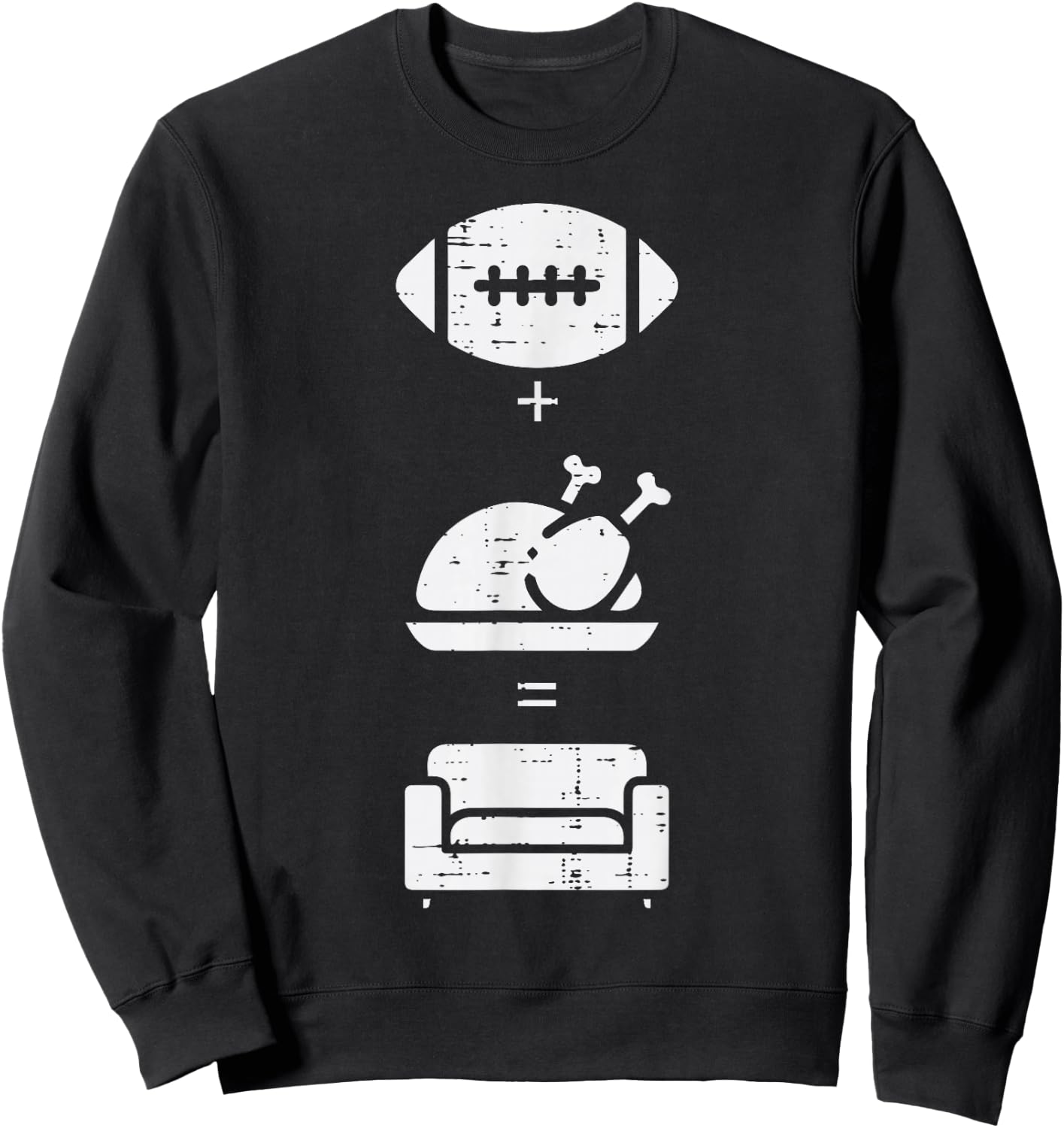Football Turkey Couch Thanksgiving Sports Men Women Kids Sweatshirt - Sweatshirt | Black
