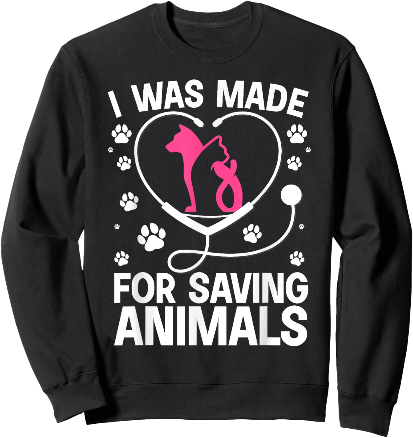 Funny Veterinary Design Women Veterinarian Vet Tech Sweatshirt - Sweatshirt | Black