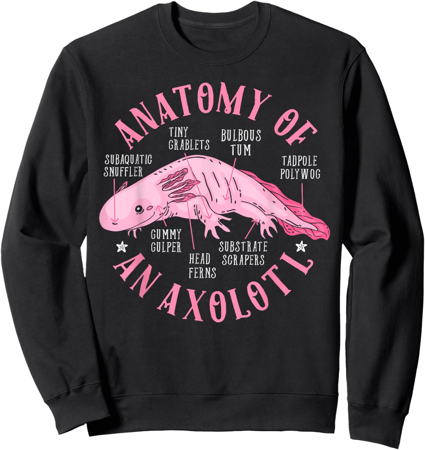 Anatomy Of An Axolotl Lover Mexican Salamander Boys Girls Sweatshirt - Sweatshirt | Black
