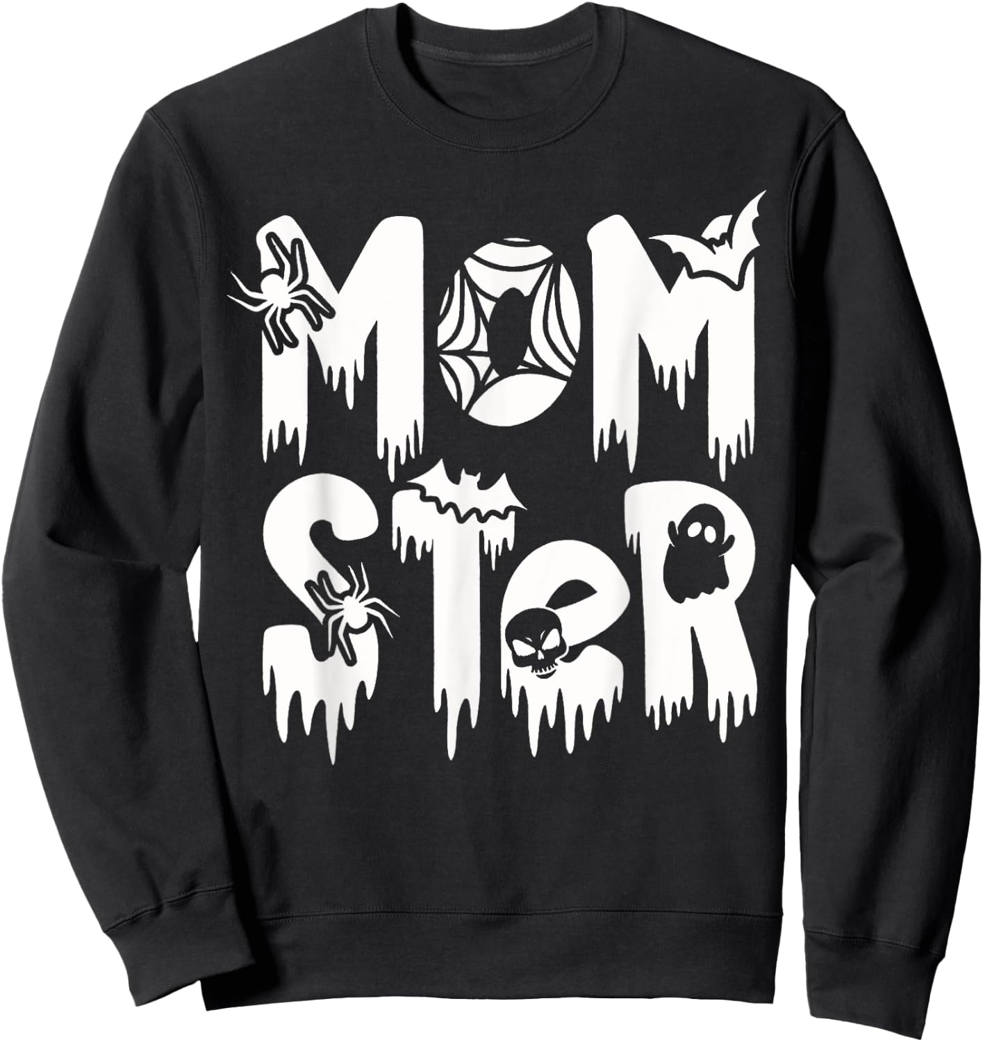 Funny Momster Halloween Mom Costume Dadcula Family matching Sweatshirt - Sweatshirt | Black