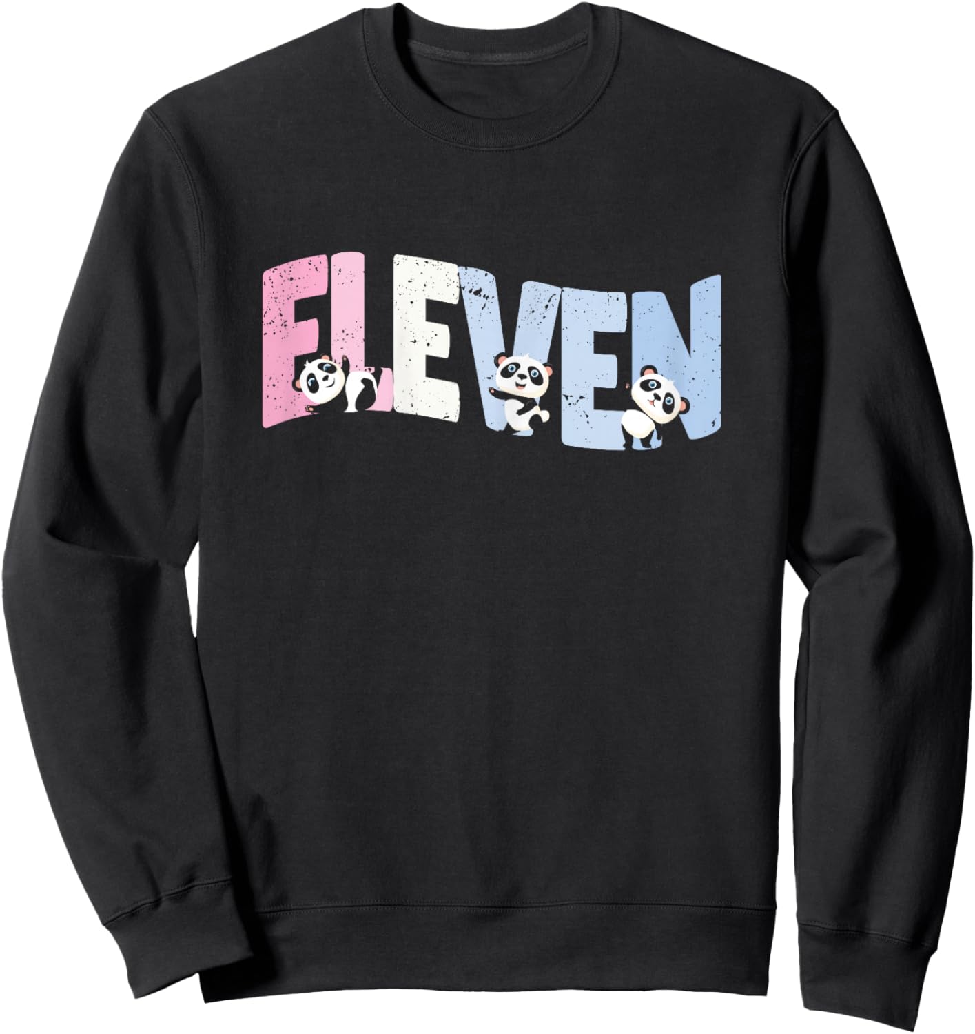 11 Year Old Cute Panda Birthday Girl 11th B-day Sweatshirt - Sweatshirt | Black
