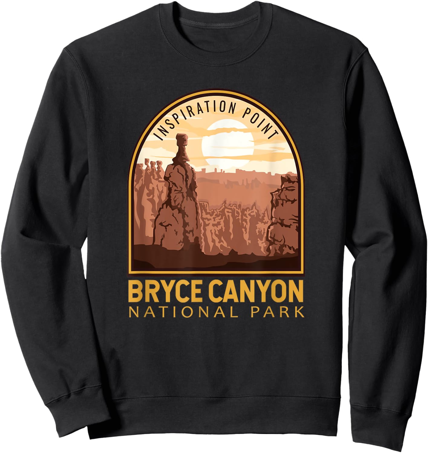 Bryce Canyon National Park Vintage Emblem Sweatshirt - Sweatshirt | Black