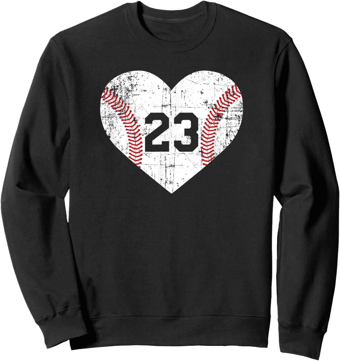 Vintage Baseball 23 Jersey Number Sweatshirt - Sweatshirt | Black