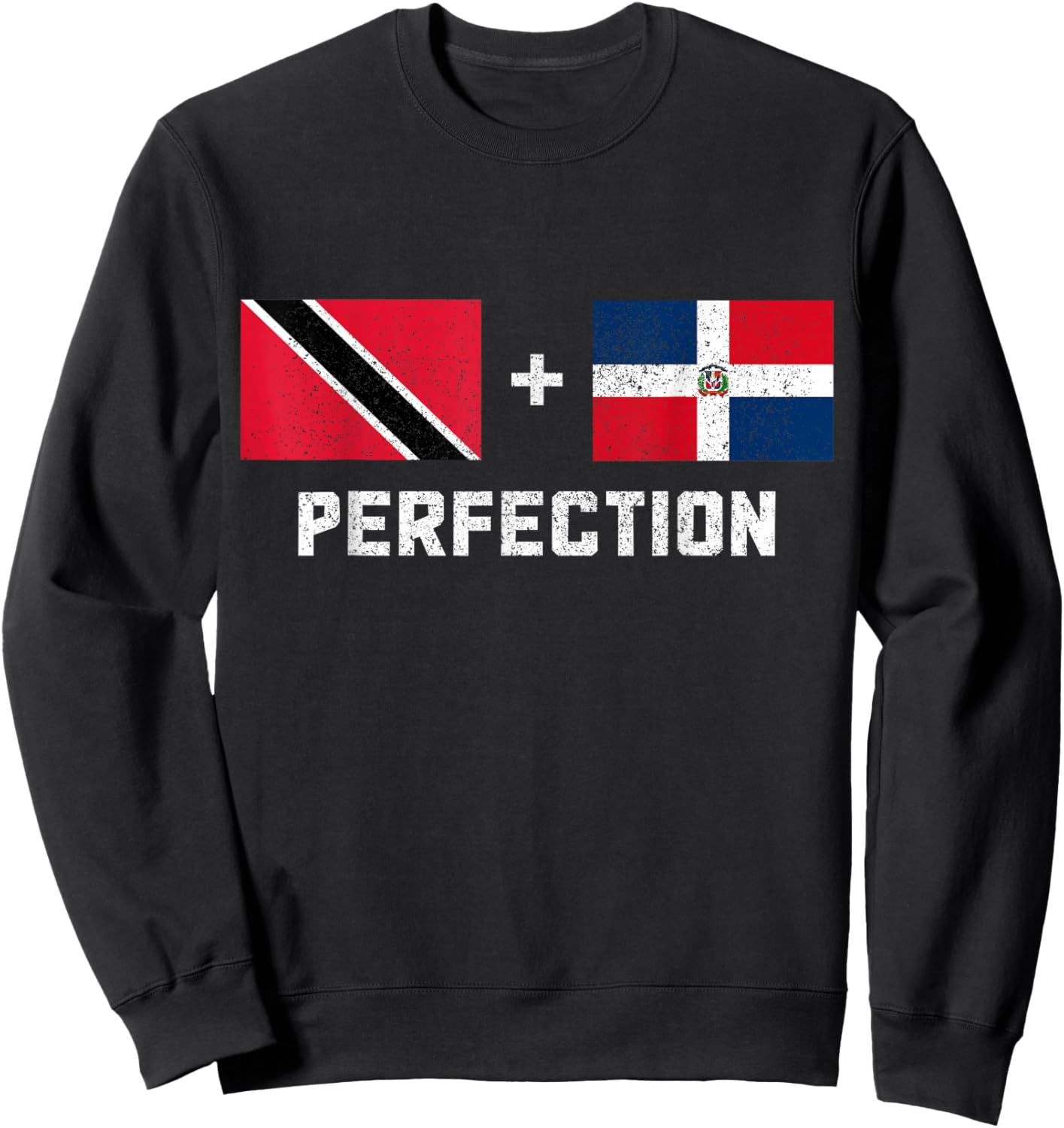 Trinidad & Tobago Dominican Republic Trinidadian Flag Sweatshirt - Sweatshirt | Black