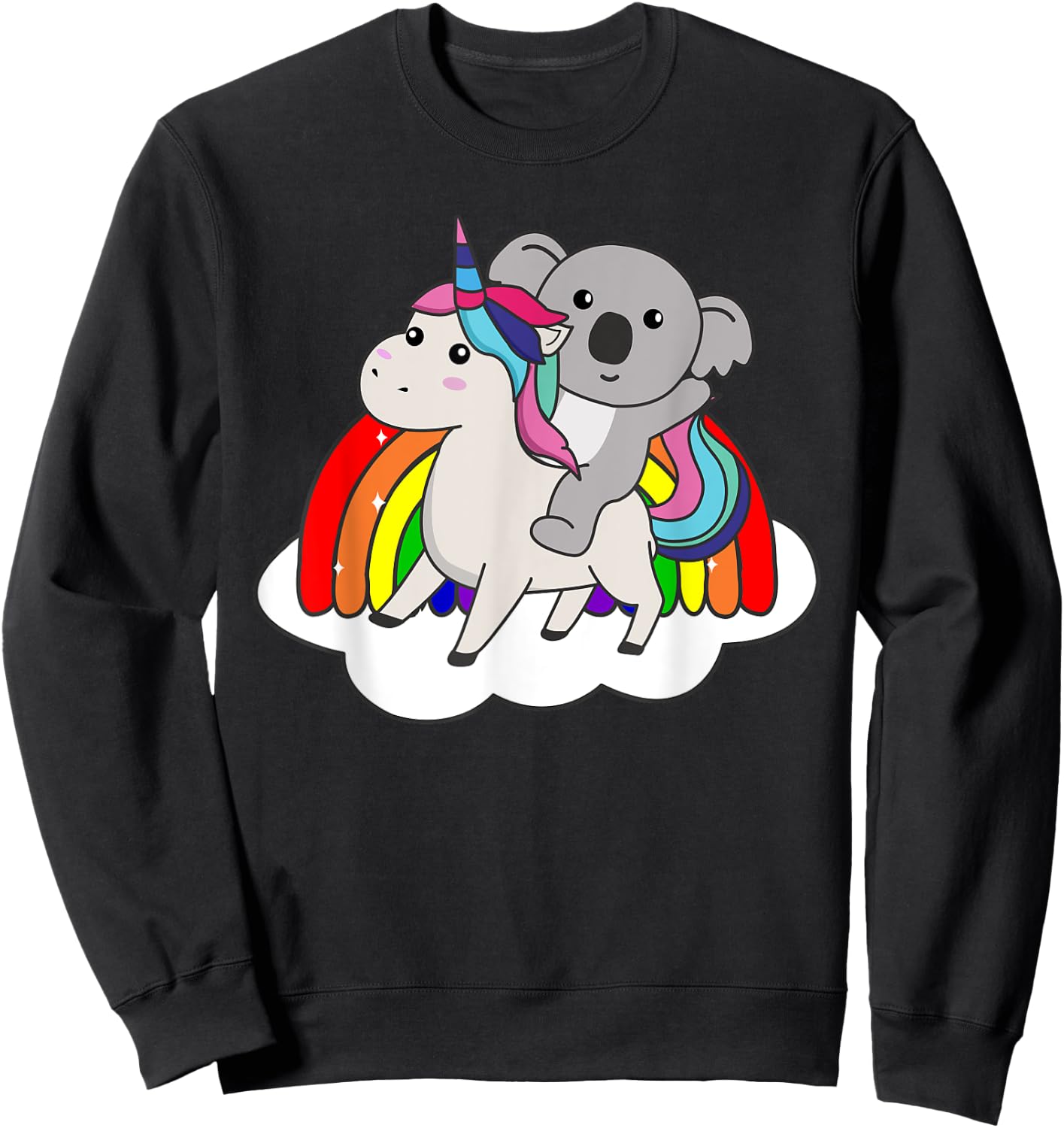 Koala On Unicorn Rainbow Animals Cute Koalas Unicorns Sweatshirt - Sweatshirt | Black