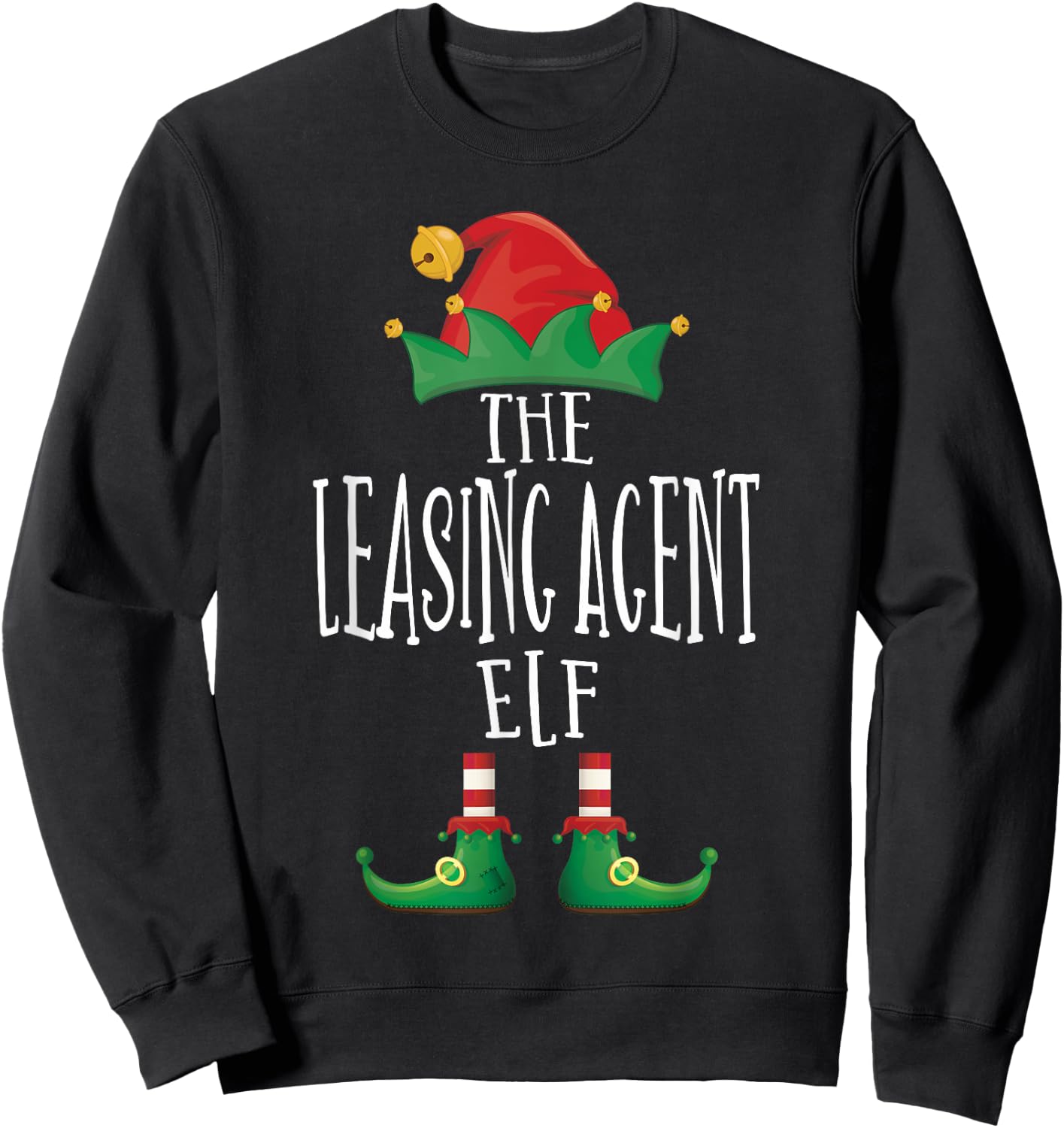 Leasing Agent Elf Shirt Family Matching Group Christmas Sweatshirt - Sweatshirt | Black