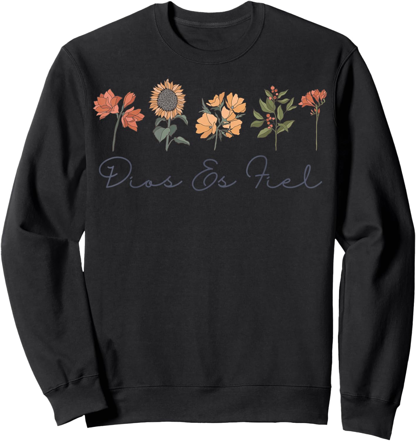 Christian Bible Verse in Spanish Dios Es Fiel Cristianos Sweatshirt - Sweatshirt | Black