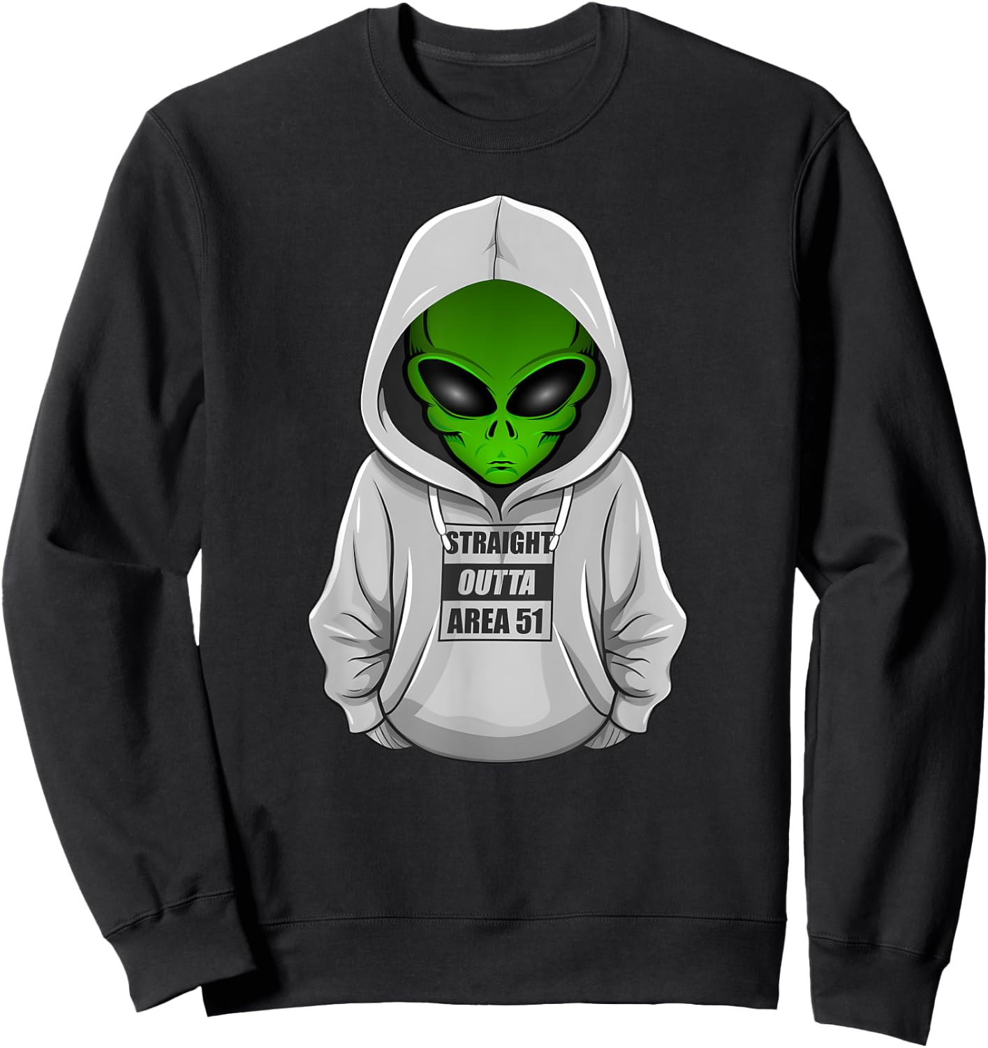 Cool Alien Halloween Costume Straight Outta Area 51 Sweatshirt - Sweatshirt | Black