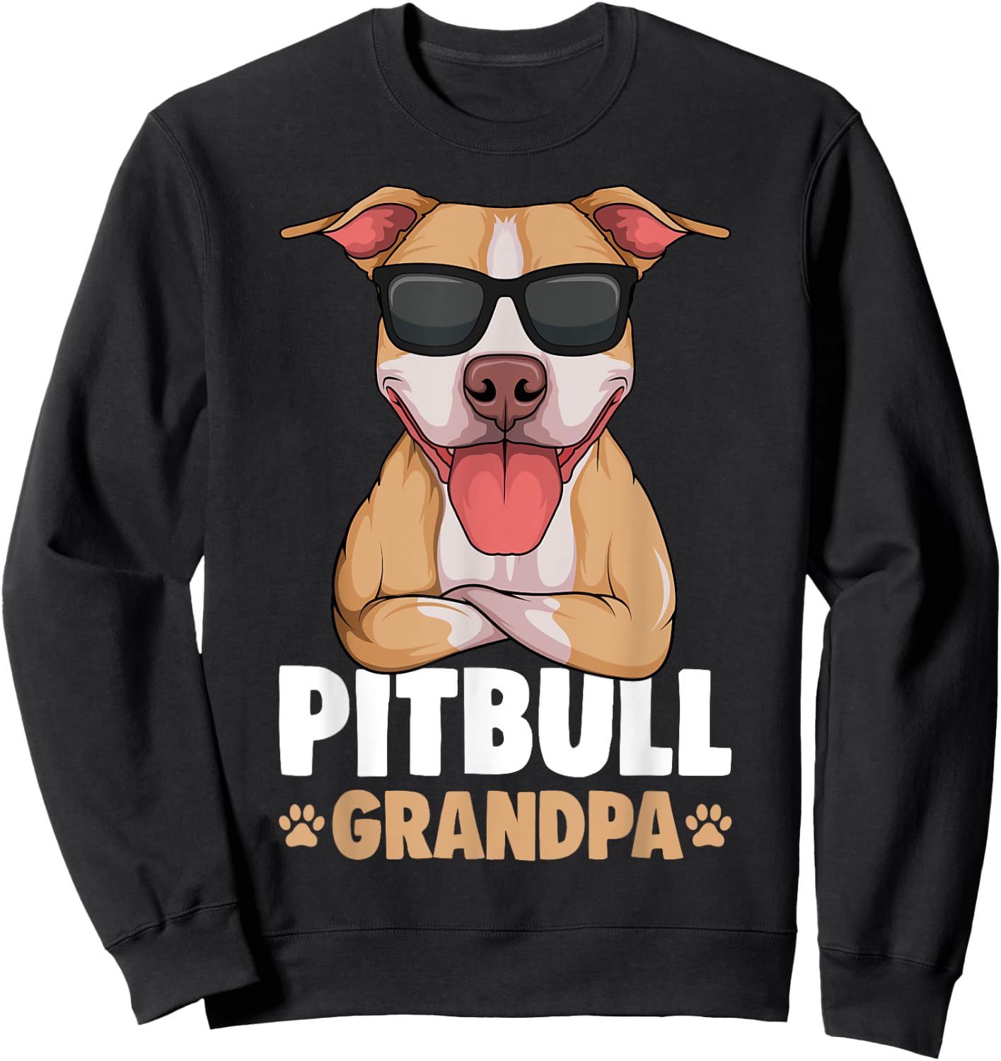 Pitbull Grandpa Pittie Dog Sweatshirt - Sweatshirt | Black
