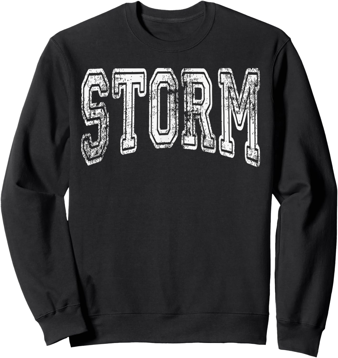 Storm Team Mascot Name Distressed Vintage School Sports Fan Sweatshirt - Sweatshirt | Black