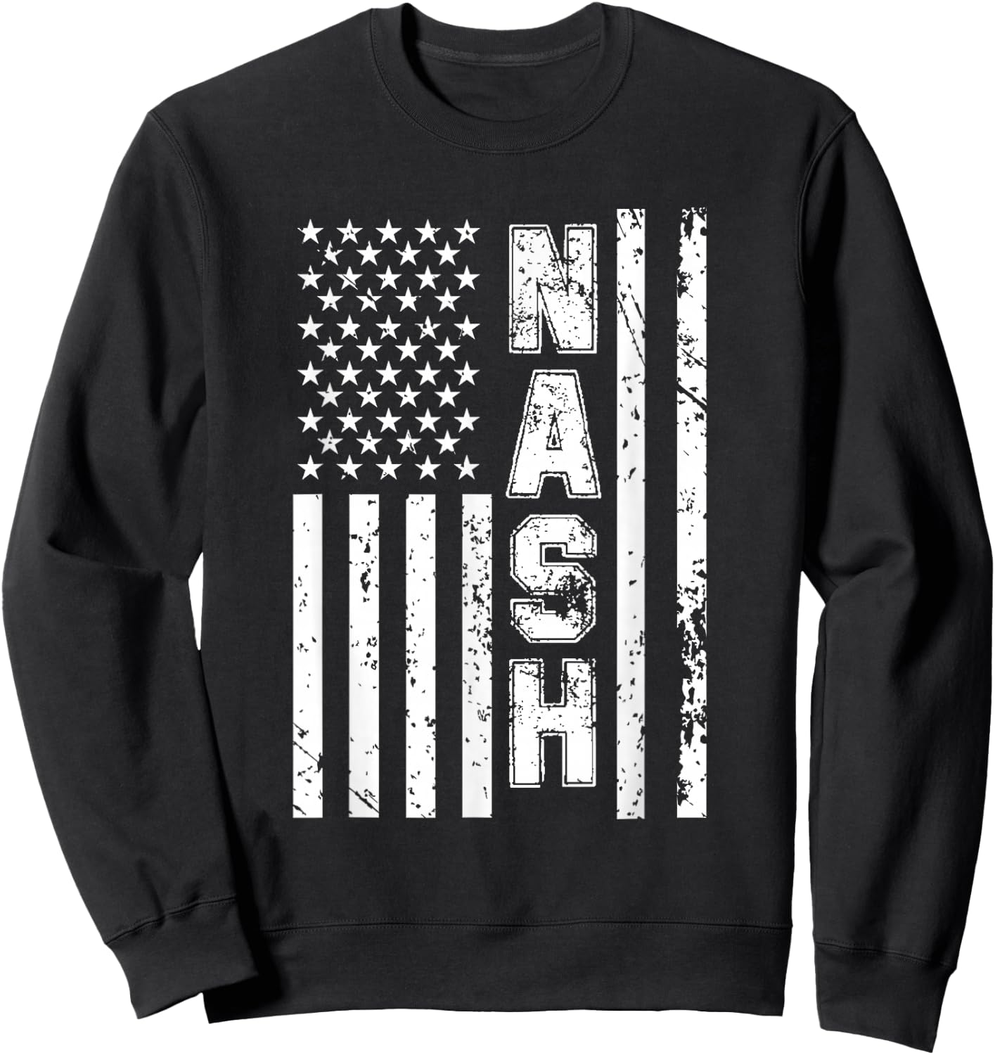 Nash United States Patriotic American Flag Sweatshirt - Sweatshirt | Black
