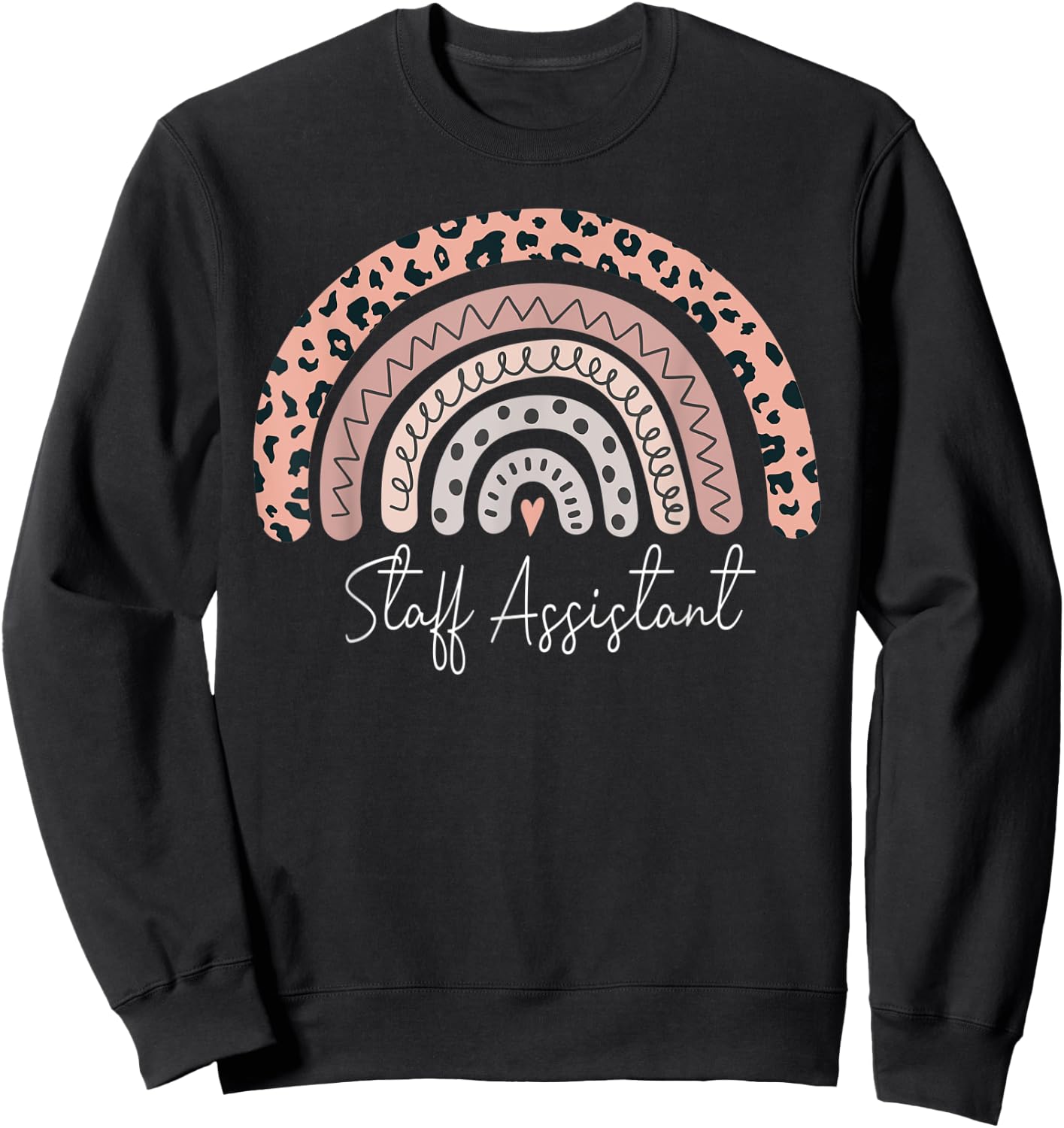 Staff Assistant Leopard Rainbow Appreciation Sweatshirt - Sweatshirt | Black