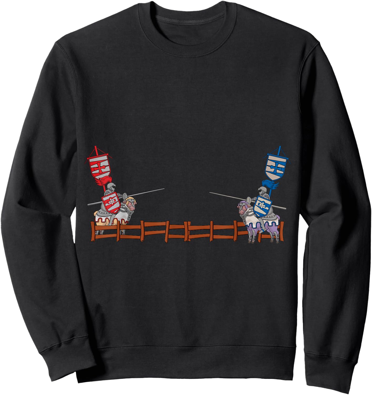 Jousting Fighting Knight Renaissance Festival Joust Medieval Sweatshirt - Sweatshirt | Black