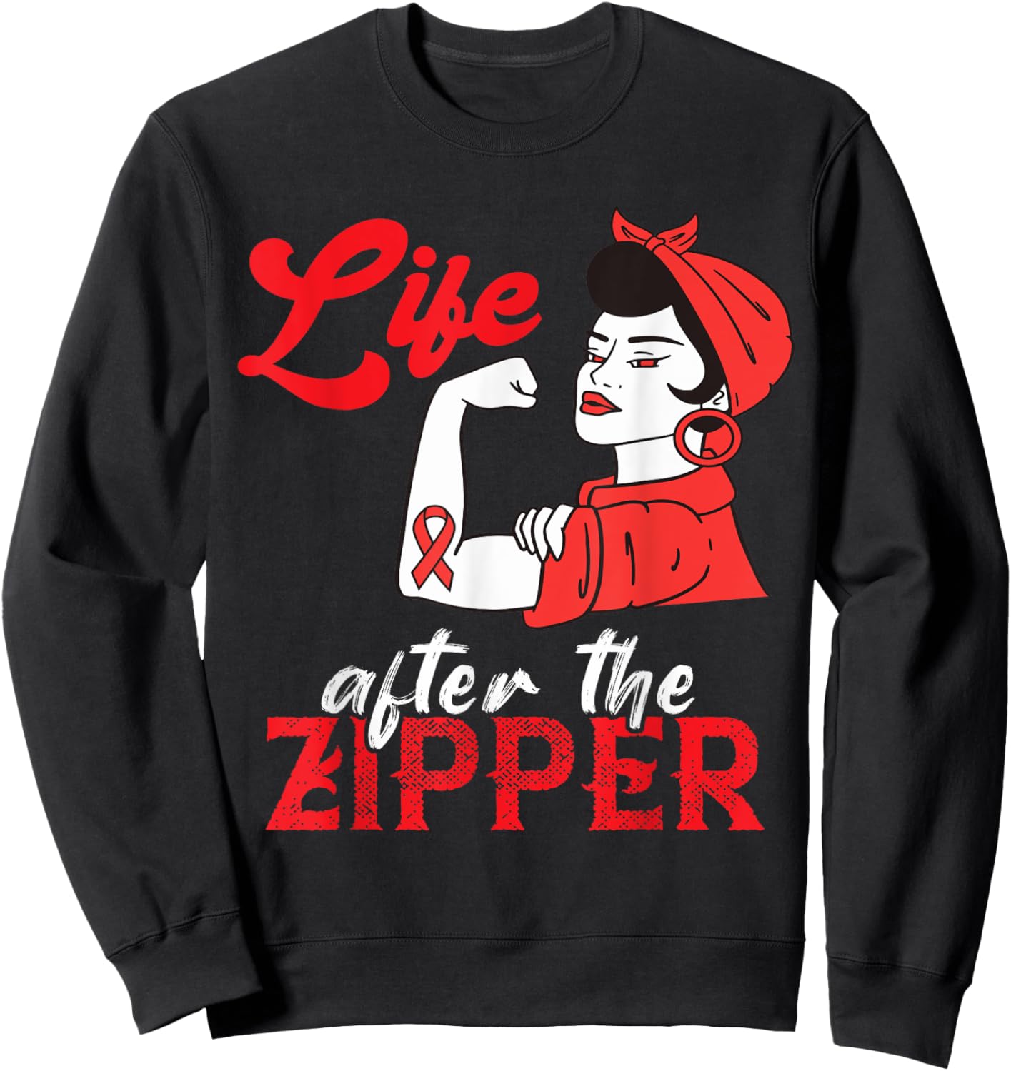 Open Heart Surgery Life After Zipper Bypass Artery Survivor Sweatshirt - Sweatshirt | Black