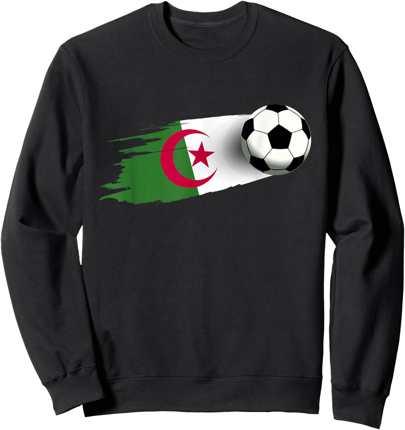 Algeria Flag Jersey Algerian Soccer Team Algerian Sweatshirt - Sweatshirt | Black
