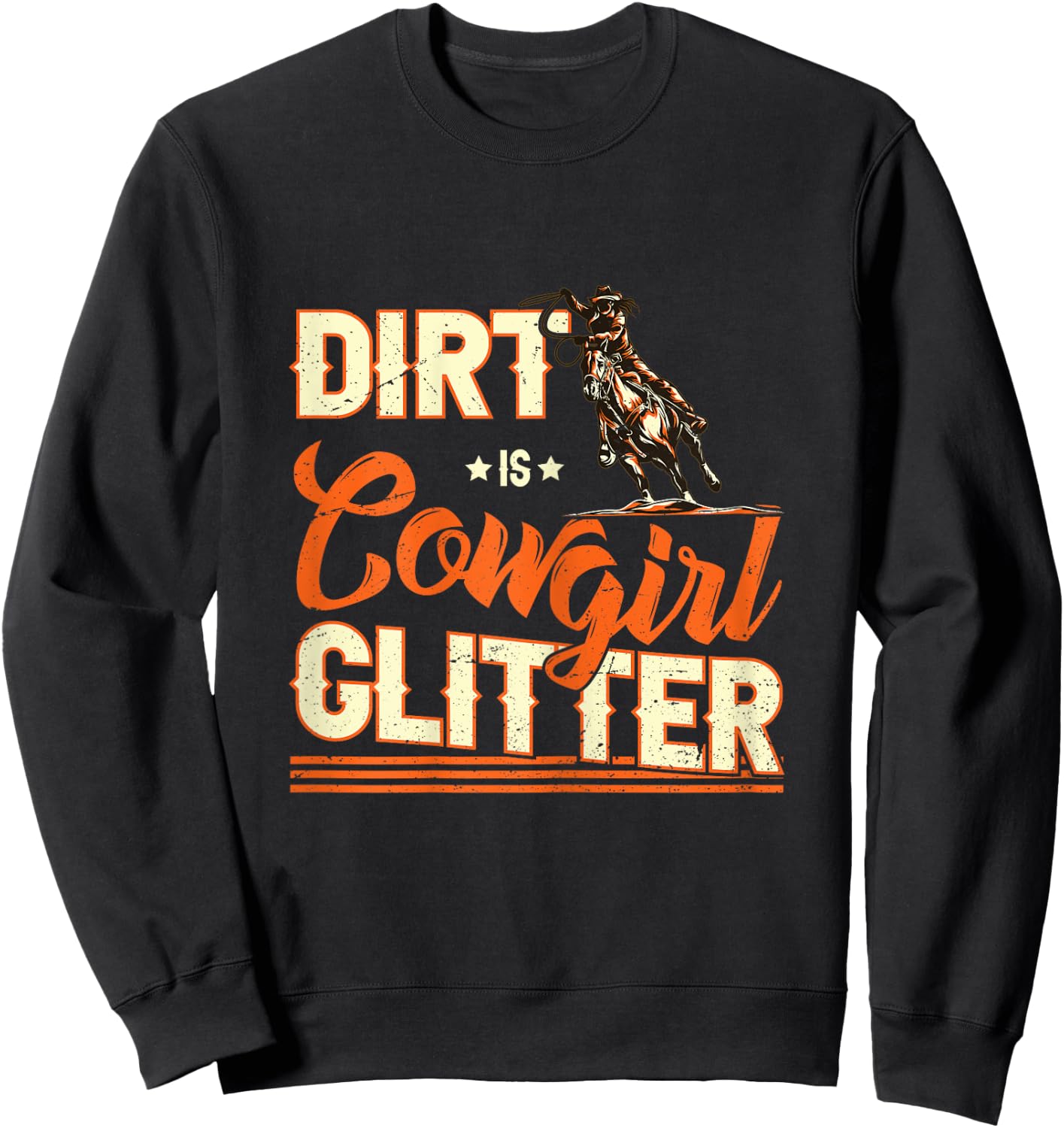 Funny Cowgirl Graphic Women Girls Cowgirl Western Rodeo Sweatshirt - Sweatshirt | Black