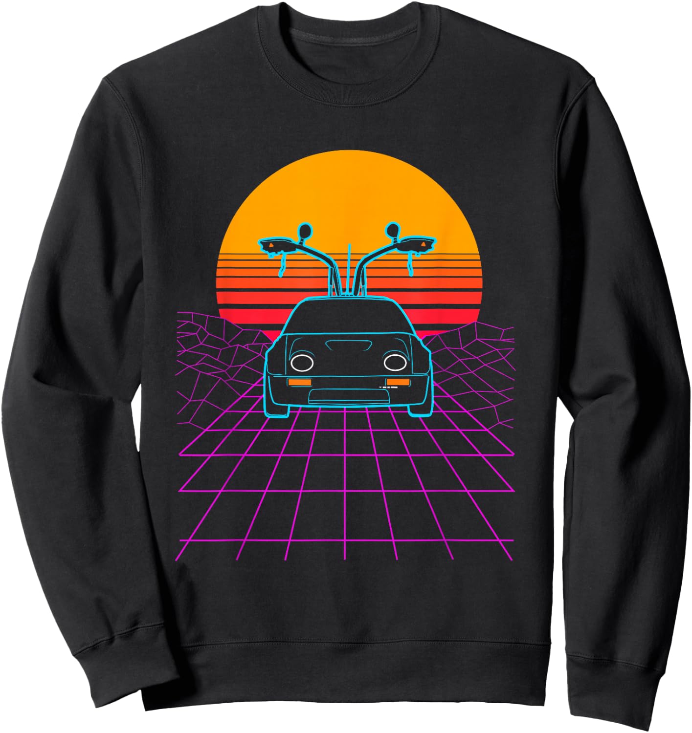 Autozam Synthwave Car Sunset Sweatshirt - Sweatshirt | Black