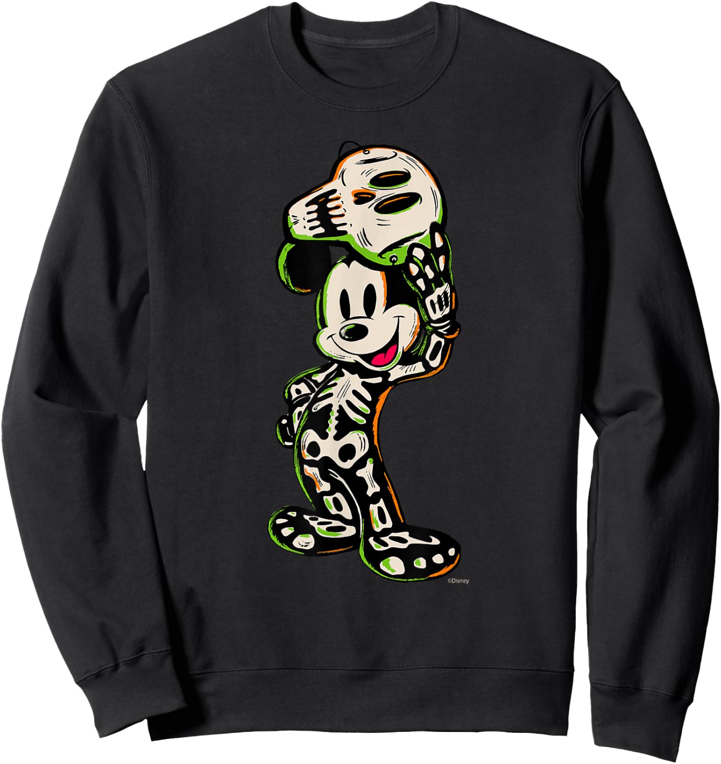Disney 100 Mickey Mouse Halloween Classic Skeleton Costume Sweatshirt - Sweatshirt | Black