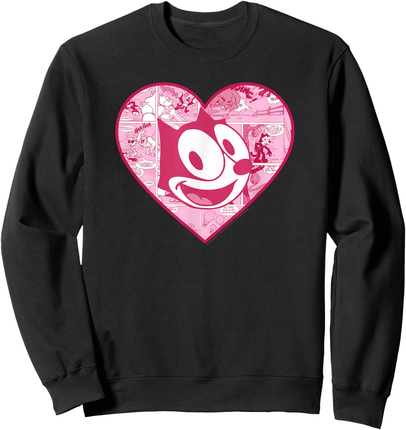 Felix the Cat Heart Comic Fill Sweatshirt - Sweatshirt | Black