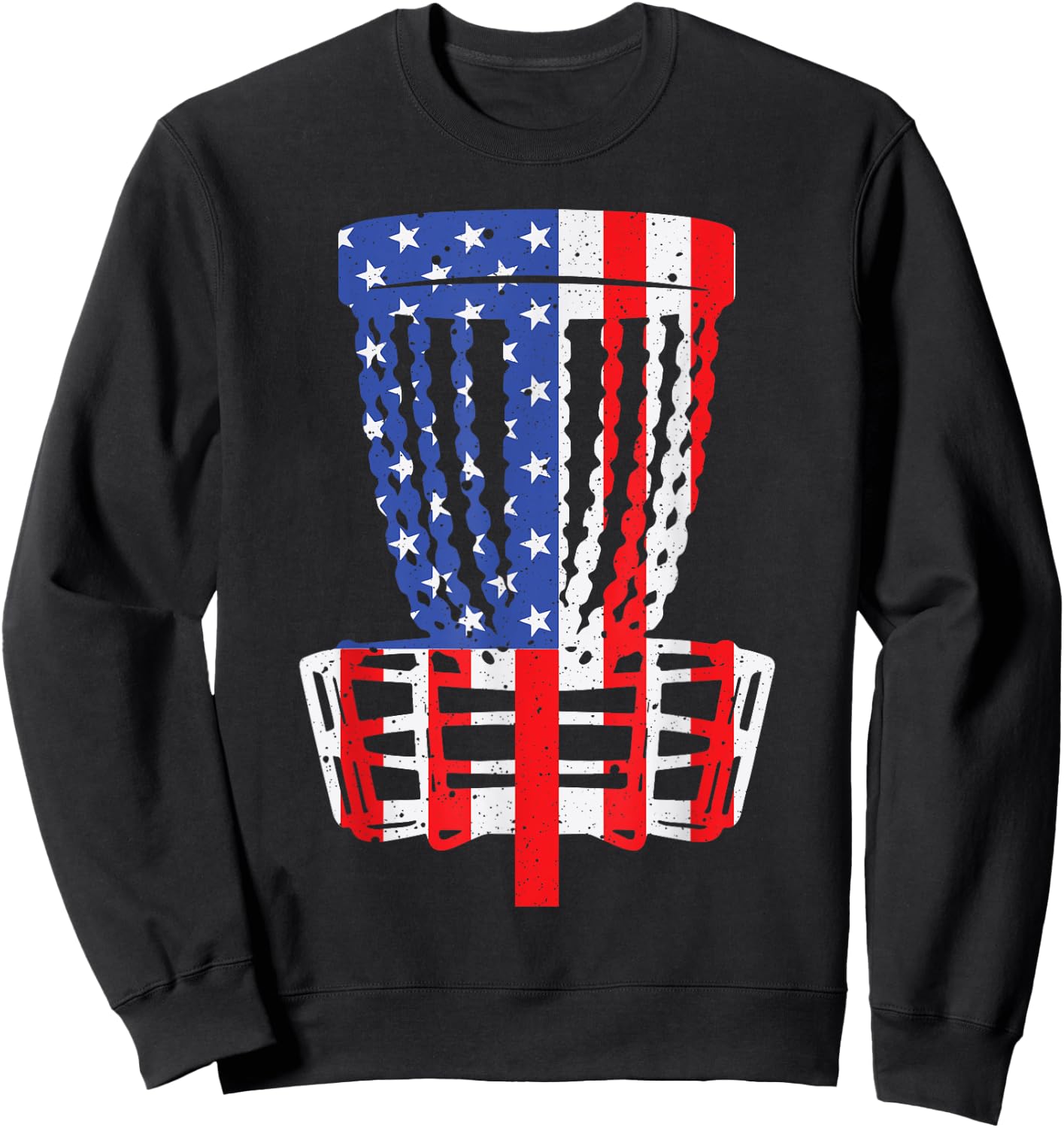 Funny Disc Golf Designs Women American Flag Golfers Sweatshirt - Sweatshirt | Black