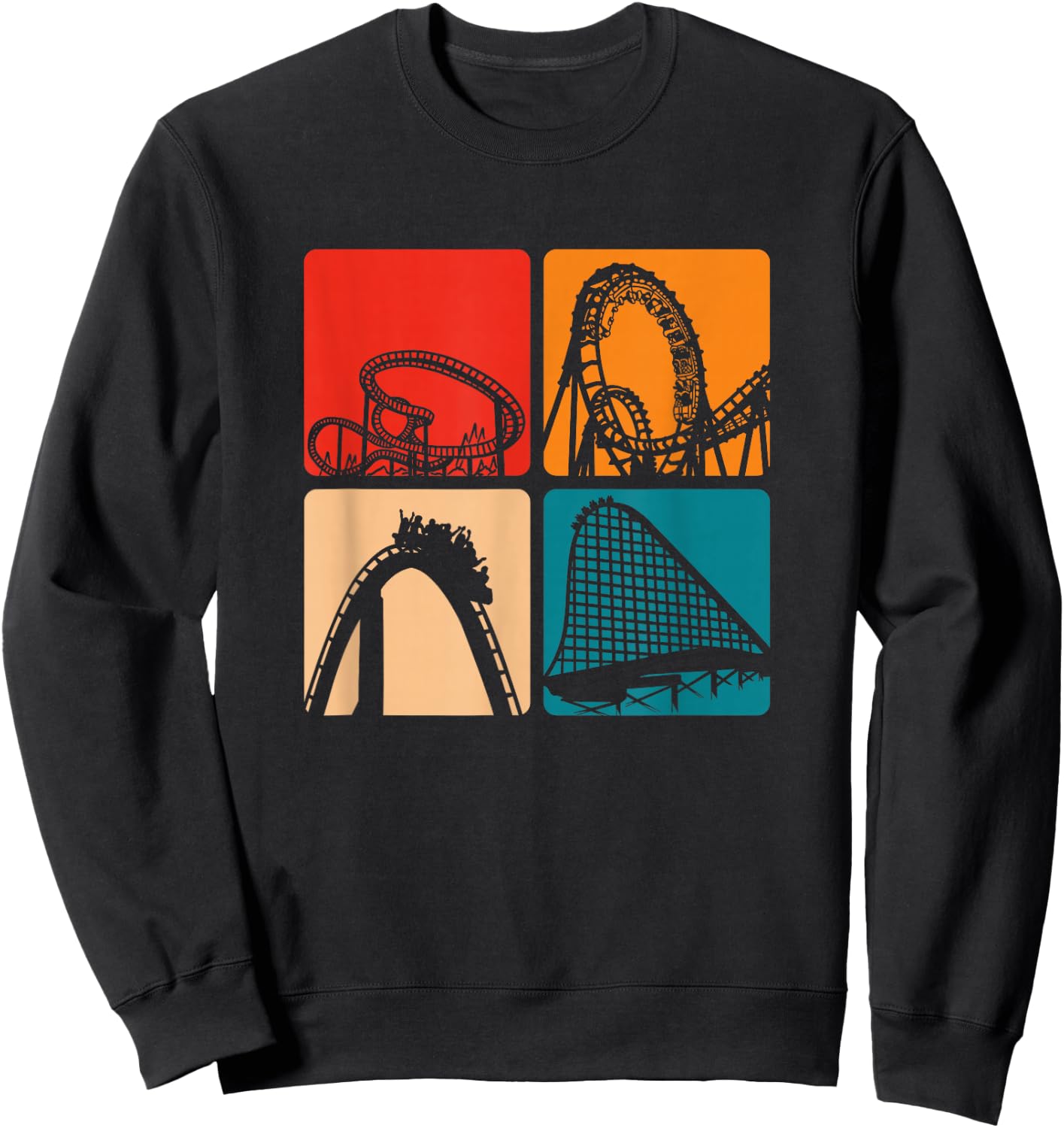 Roller Coasting Retro rollercoasters Vintage Design Sweatshirt - Sweatshirt | Black