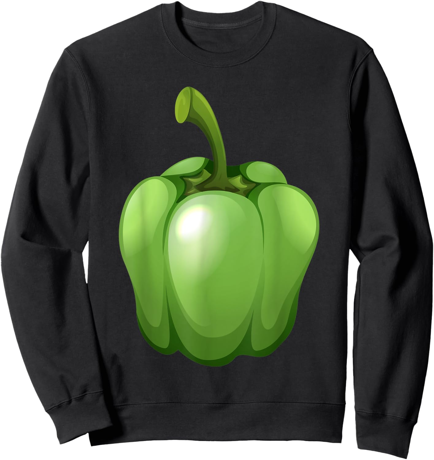 Green Bell Pepper Love Vegetable Veggie Salad Costume Sweatshirt - Sweatshirt | Black