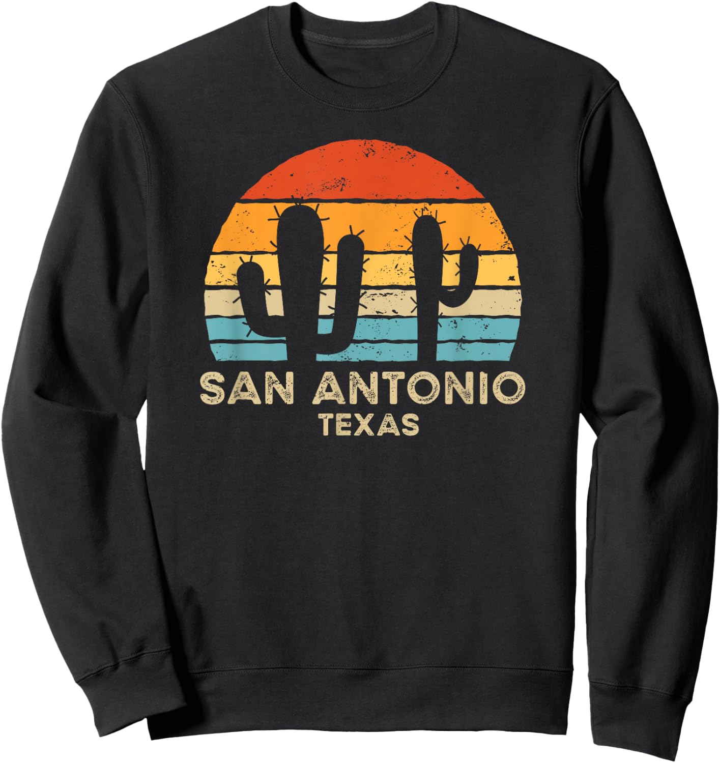 Retro Sunset San Antonio Texas Sweatshirt - Sweatshirt | Black